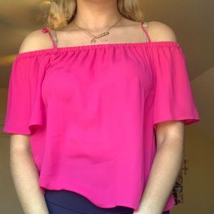 Pink off the shoulder blouse